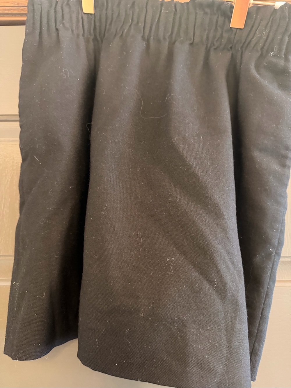 J. Crew Black Elastic-Waist wool skirt